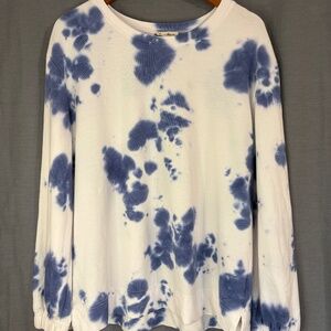 NWOT Jane & Delancey Blue & White Tie Dye Lightweight Sweatshirt Womens Small